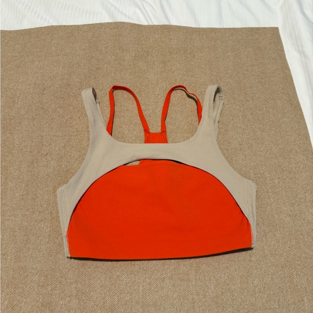 Nike Vibrant Orange and Tan Sports Bra